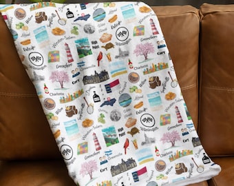 Coperta da viaggio della Carolina del Nord: souvenir dello Stato di Tarheel, Blue Ridge Design