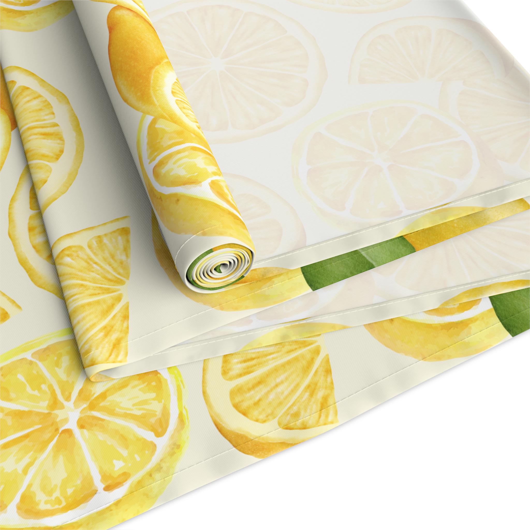 RNSUNH - Runner da tavola estivo con limone, colore giallo, per cucina, sala da pranzo, caffè, per interni ed esterni, decorazione per casa, 30 x 220 cm