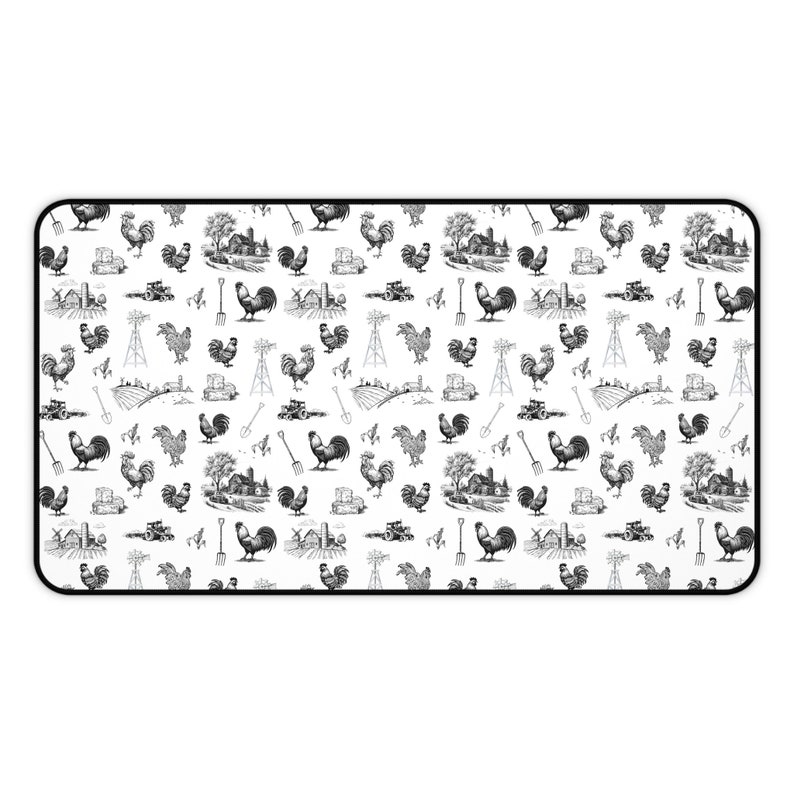 Vintage Rooster Desk Mat, Farmhouse Style Home Office Computer ...