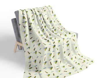 Martini Lover Blanket, Summer Cocktail Themed Summer Couch Throw Home Decor, Birthday Bridal Shower Housewarming Retirement Gift
