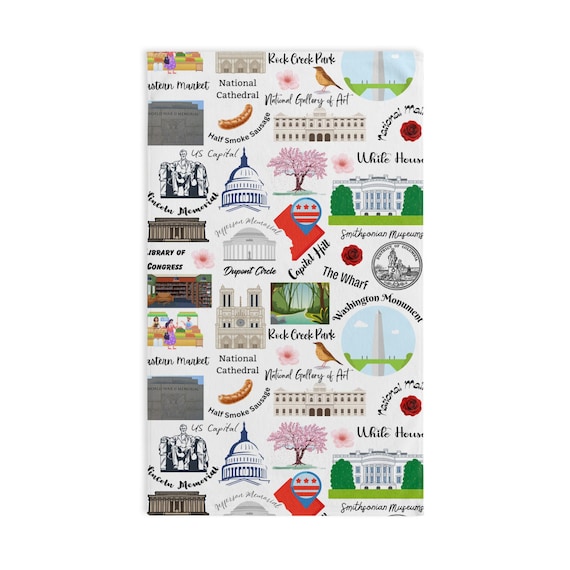 Serviette Microfibre New York - Motif Américain - Essuie-mains Salle De Bain & Cuisine - Absorbante Et Léger