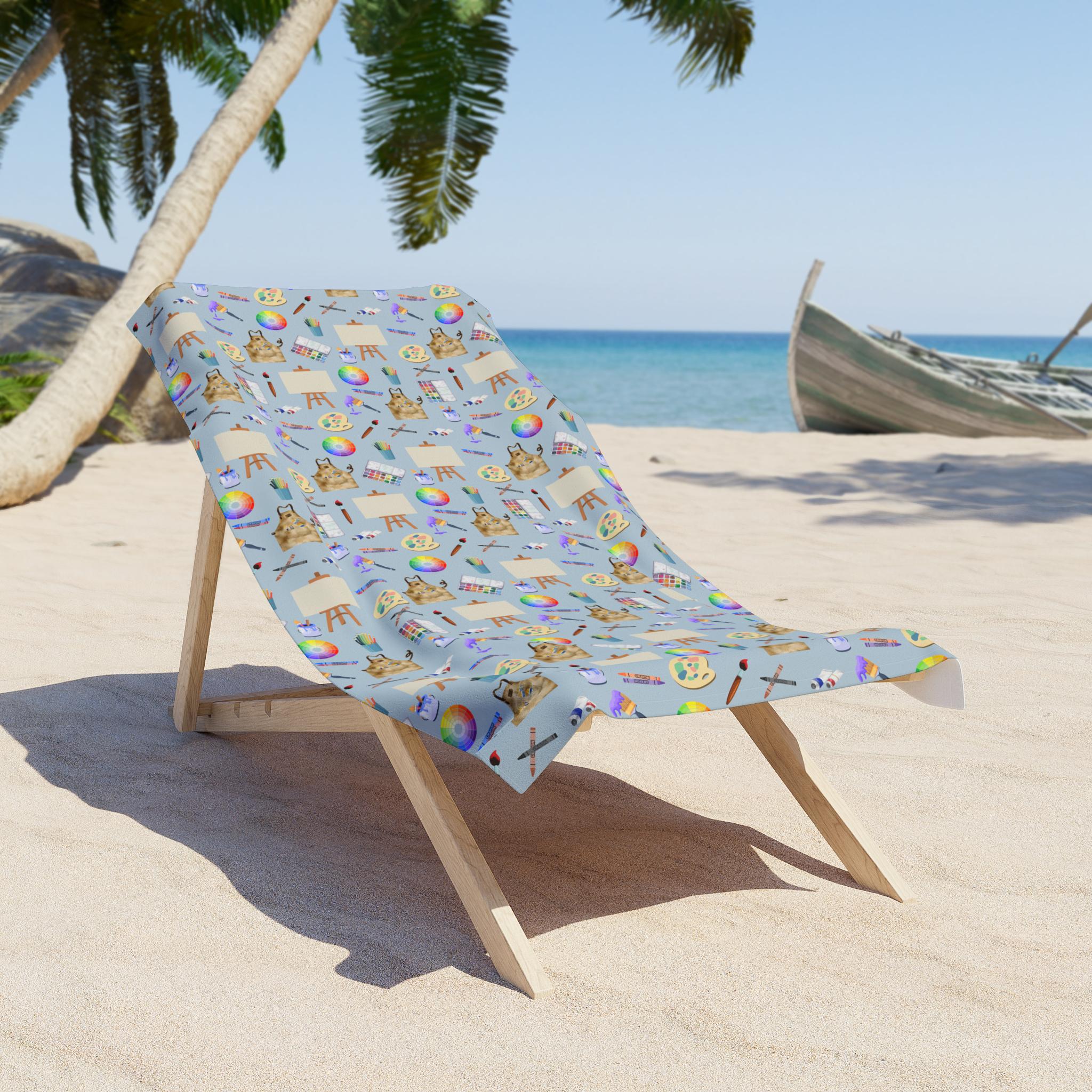 Art Teacher Beach Towel: Colorful Artist Supplies, Poolside Fun - Etsy