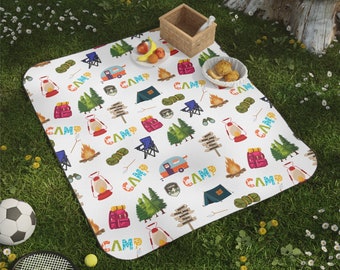 Camping Picnic Blanket Gift, Water Resistant Holiday Cookout Blanket, Sports Stadium Concert Beach Blanket Mat, Outdoor Party