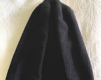 Hanging Hand Towel (Quality double thickness 100% cotton towelling) Black