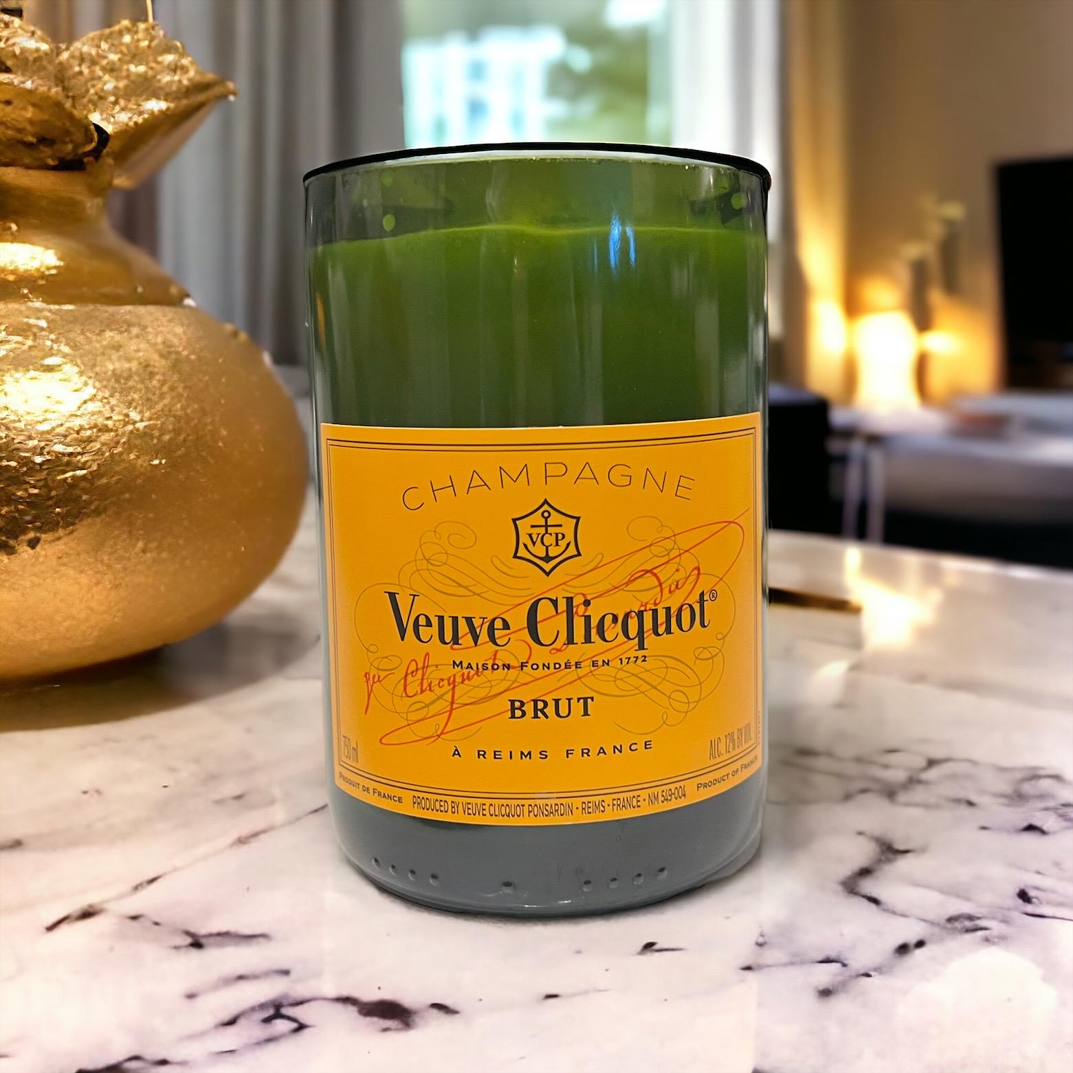 Visual Reference: Veuve Clicquot Soy Candle Upcycled Champagne Bottle Luxury Home