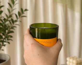 Hand Cut Champagne Bottle Candle – Golden Label Edition- Home Decor