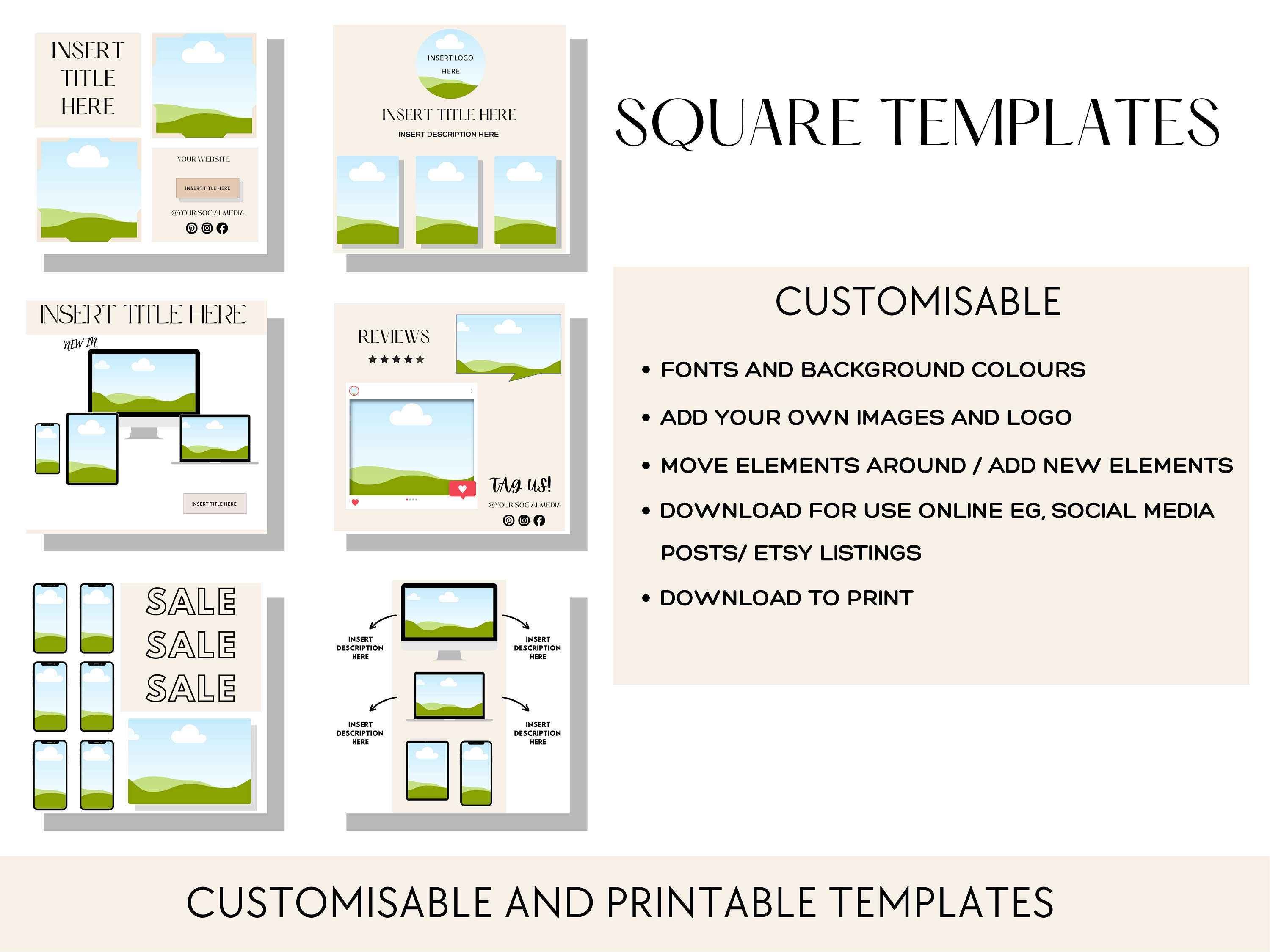 67 Digital Product Mockups Mockup Template Canva Listing Template ...