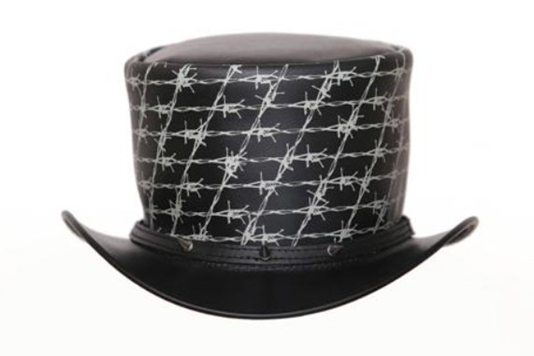 Top Hat Razor Wire Leather Top Hat Spikes,steampunk Top Hat,gothic Top