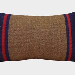 12x20 Handwoven Turkish Kilim Pillowcase | Aztec Lumbar Pillow |  Vintage Wool Throw Pillow |  Carpet Pillow Cover | 30x50 cm - 209