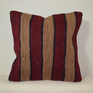 12x12 Handwoven Turkish Kilim Pillowcase | Aztec Lumbar Pillow |  Vintage Wool Throw Pillow |  Carpet Pillow Cover | 30x50 cm - 002
