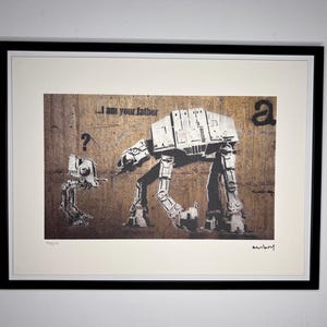 BANKSY: Framed lithograph. Limited edition with certificate, hand numbered of 150 copies.