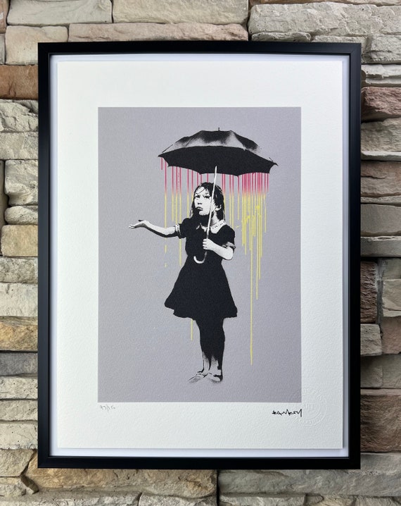 Lithographie Banksy Encadrée Avec Certificat - œuvre D'art Street Art Unique