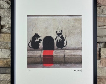 BANKSY: Framed lithograph. Limited edition with certificate, hand-numbered out of 150 copies.