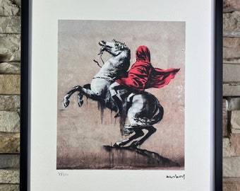 BANKSY: Framed lithograph. Limited edition with certificate, hand-numbered out of 150 copies.