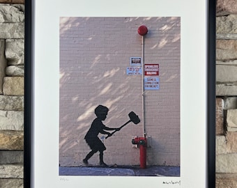 BANKSY: Framed lithograph. Limited edition with certificate, hand-numbered out of 150 copies.