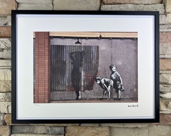 BANKSY: Framed lithograph. Limited edition with certificate, hand-numbered out of 150 copies.