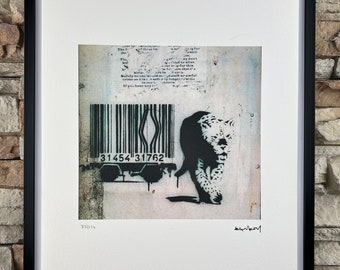BANKSY: Framed lithograph. Limited edition with certificate, hand-numbered out of 150 copies.