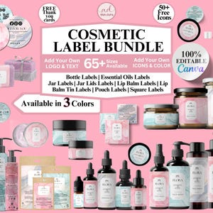 Editable Cosmetic Label Templates, Stylish Cosmetic Product Label Template, Custom Body Product Label,  DIY Skincare Canva Label, Jar Labels