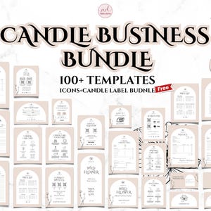 Editable Candle Business Bundle, Editable Canva Template, Thank You Cards, Candle Care Cards, Candle Labels Template, Order Form, Price List
