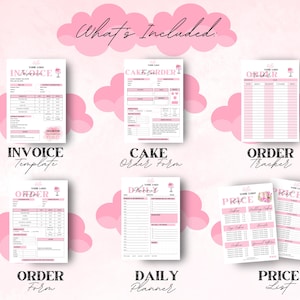 Editable Cake Business Templates Bundle, Home Bakery Business Templates Bundle, Cake Care Cards, Cake Cutting Guide, Cake Care Instruction