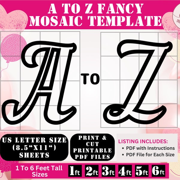 A-Z All Size Marquee Letters Mosaic Templates, Big letters, Letter Balloons, A to Z Letters, Large Letter Stencils, large alphabet letters