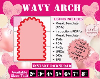 Birthday chiara Arch Backdrop prop template, diy wedding backdrop arch prop Mosaic Template, Chiara Wall Backdrop, Ripple Backdrop, Arch Svg