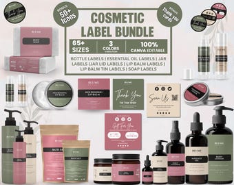 Editable Cosmetic Labels Template, Soap Labels, Product Labels, Custom Jar Labels, Lip Balm Labels, Body Butter Labels, Hair Oil Labels