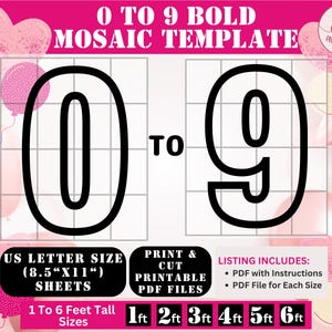 All Marquee Numbers Template, Number Mosaic template, Mosaic From Balloons Template, Mosaic Number Template, Numbers Balloon Mosaic Template