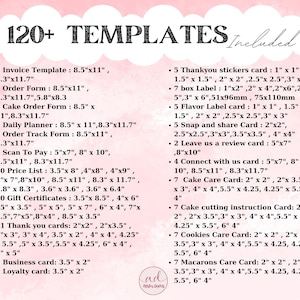 Editable Cake Business Templates Bundle, Home Bakery Business Templates Bundle, Cake Care Cards, Cake Cutting Guide, Cake Care Instruction