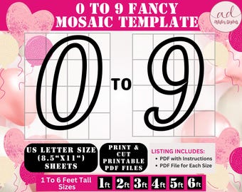 All Marquee Numbers Template, Number Mosaic template, Mosaic From Balloons Template, Mosaic Number Template, Numbers Balloon Mosaic Template