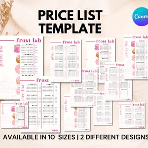 Bearbeitbare Kuchenpreisliste Vorlage, Menükarte für kleine Unternehmen, Preisliste Flyer, Bäckerei Preisliste, Kuchenmenüliste Vorlage, Bäckerei Menüliste