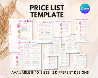 Editable Cake Price List Template, Small Business Menu Card, Price List Flyer, Bakery Price List, Cake Menu List Template, Bakery Menu List