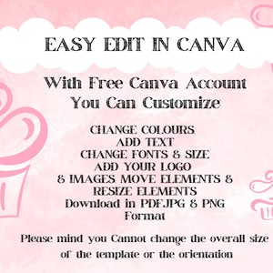 Editable Cake Business Templates Bundle, Home Bakery Business Templates Bundle, Cake Care Cards, Cake Cutting Guide, Cake Care Instruction