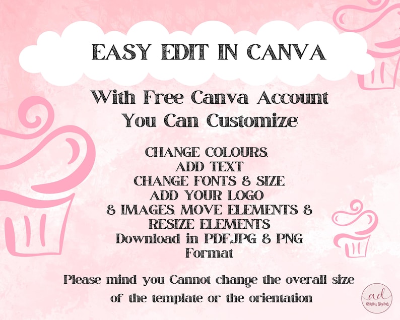 Editable Cake Business Templates Bundle, Home Bakery Business Templates Bundle, Cake Care Cards, Cake Cutting Guide, Cake Care Instruction