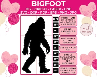 Life size bigfoot pattern silhouette scroll saw, large Sasquatch garden statue, Bigfoot sign, Bigfoot decor, svg dxf eps png pdf