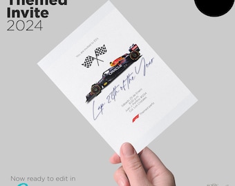 F1 Theme Party Invite - RedBull 2024 Canva Edit