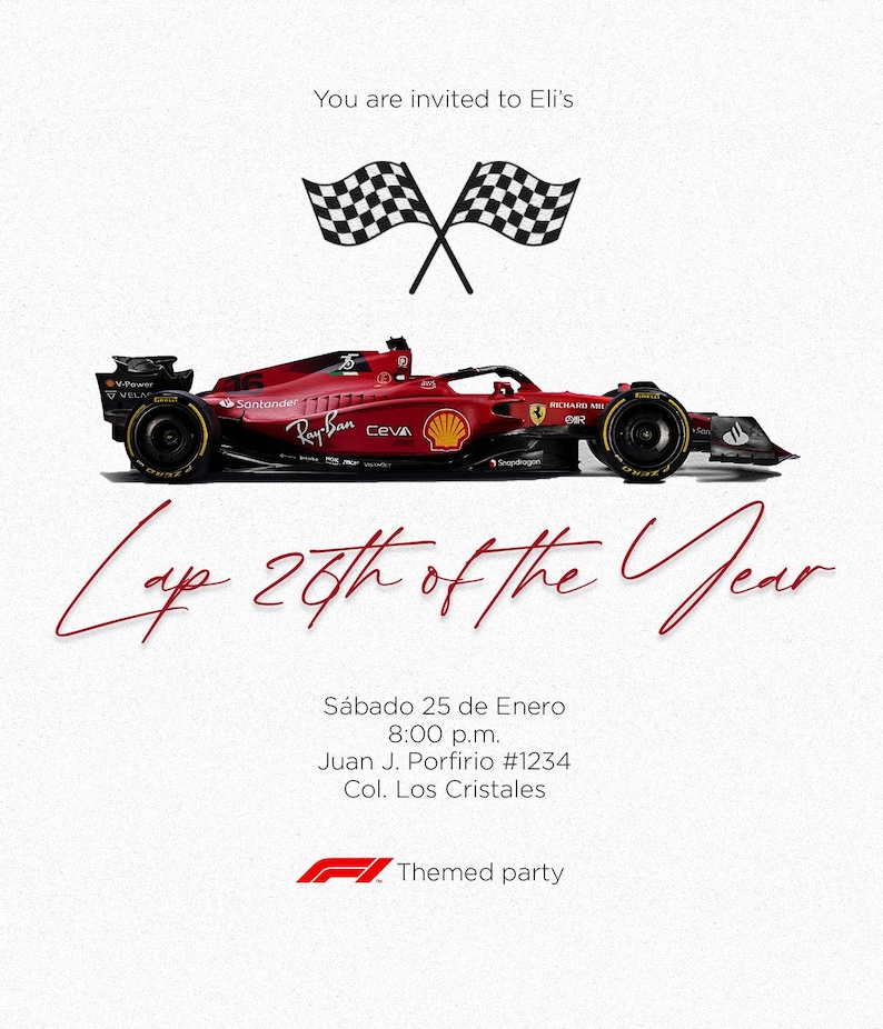 F1 Theme Party Invite - Ferrari 2025 Canva Edit - Etsy
