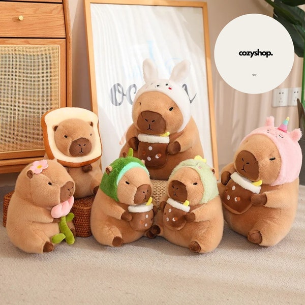 Capybara Plush Toy, Simulation Capibara Cosplay, Unicorn Dinosaur Dress, Boba Bread, Stuffed Animals, Flower, Bread, Bunny