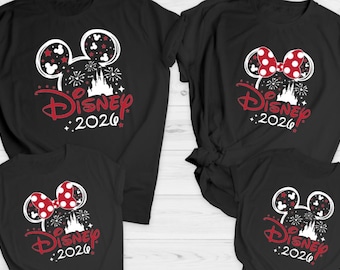Matching family Disneyworld t shirts travel tops reveal 2026 Black family shirts theme park Paris Florida kids Christmas gift Uk