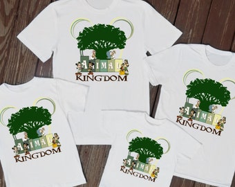 Camisetas familiares a juego Animal kingdom tops a juego camisetas familiares camisetas de parque temático niños adultos camisas unisex regalo de árbol de safari