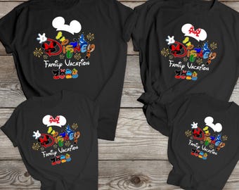 Matching family black t shirts Disney 2025 tops Holiday vacation matching shirts T-shirt his hers  kids travel reveal matching