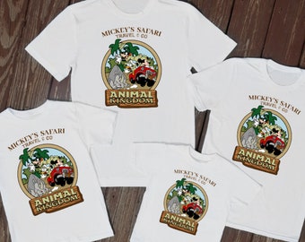 Camisetas familiares a juego Animal safari kingdom tops a juego camisetas familiares camisetas de parque temático niños adultos camisas unisex regalo de árbol