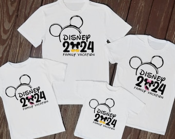 Matching family White travel t shirt Disney 2024 family tops travel reveal shirt Gift family holiday vacation  matching shirts Florida Paris