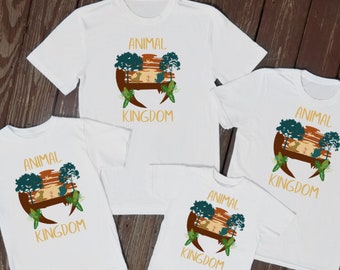Camisetas familiares a juego Animal safari kingdom tops a juego camisetas familiares camisetas de parque temático niños adultos camisas unisex regalo de árbol