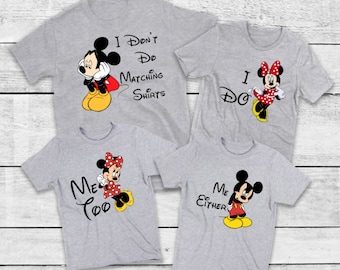 Camisetas familiares a juego grises, camisetas unisex para adultos y niños con la frase "Sí, quiero, no quiero", vacaciones, camisetas de Disney a juego, regalo gráfico, viajes, parques temáticos