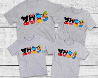 Matching family Grey t shirts Disney 2025 tops Holiday vacation matching shirts T-shirt his hers  kids travel reveal matching