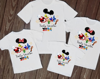 Matching t shirts Disney family vacation white tops Holiday matching shirts T-shirt his hers mum dad kids travel reveal matching