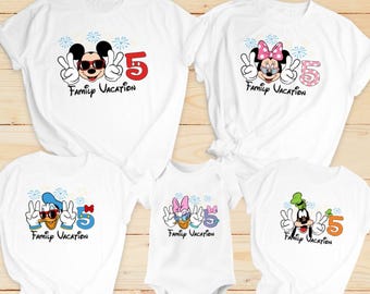 Camisetas familiares a juego Disney 2025, camisetas blancas, camisetas a juego para vacaciones, camisetas para él, para ella, para mamá, para papá, para niños, camisetas a juego para viajes