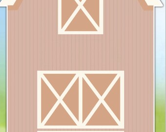 AB1843-SB approx 6 ft tall western Beige brown barn backdrop pastel Party decoration Props Coroplast Panels, Machine Cut (No stands included
