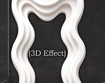 AB2285SB Wavy curved ripple open white arch 3D effect, flat printed panel Party decoration Prop Coroplast Machine Cut.No stands included